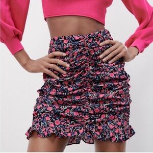 Zara Floral Mini Skirt